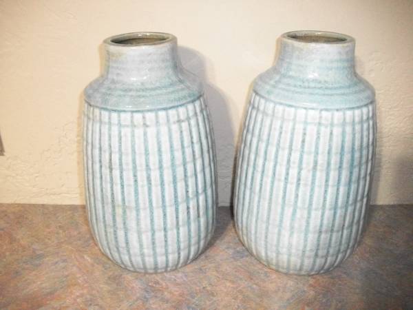 Light Blue Vase Pair 1