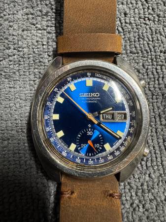 Seiko chronograph 6139-6012 blue dial “Bruce Lee” 1
