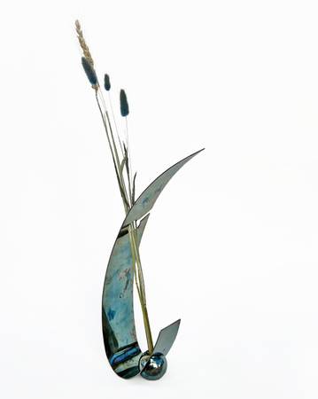 Prologue 2000 Modernist Metal Flower Bud Vase by David Zelman 1