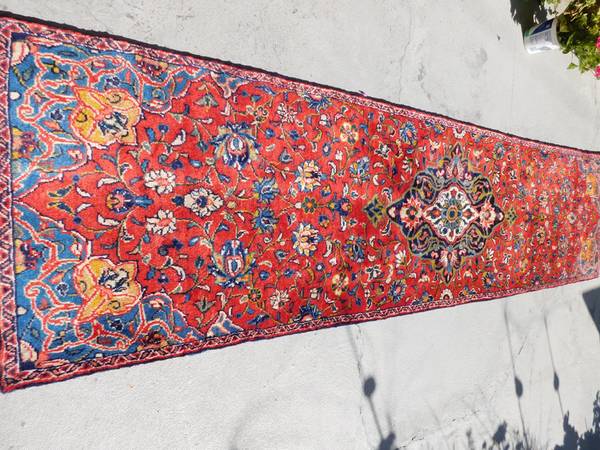 2.7 x 10.9 Washed handknotted thick cushy Persian rug 100% wool runner - $800 (Berkeley)63471479304065121