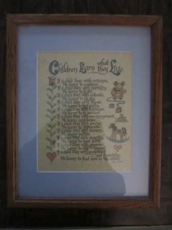 Framed "Children Learn What They Live" Poem by Dorothy L. Nolte 1