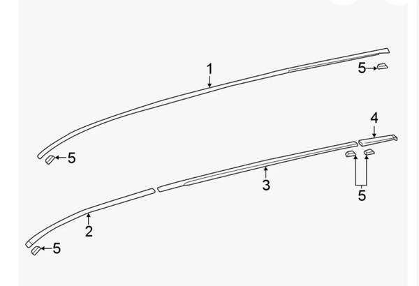 Toyota Sienna moulding, roof drip rear left -hand side 1