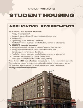 $850 / 1br - Dorm Style Student Housing Available September (Chinatown)63885006463105121