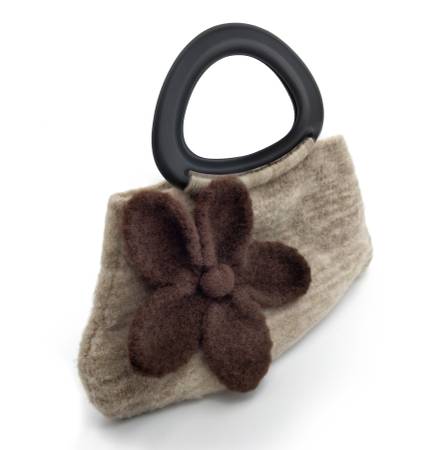 Vintage Wet Felted Flower Embellished Purse with Silk Lining 1