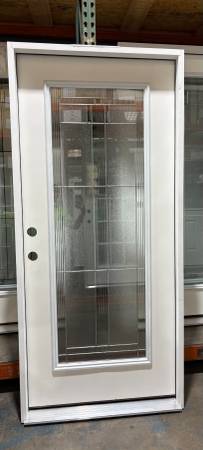 New 36" Full Deco RH Inswing Fiberglass Exterior Entry Door 1