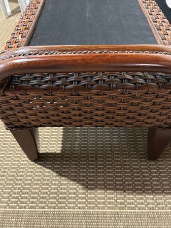 Wicker Ottoman Stool Brown Bench 1