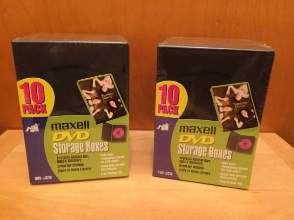 2 - 10-pk Maxell DVD Storage Boxes ♦ DVD-JC10 ~ NEW! 1