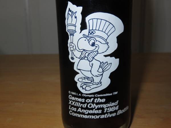 1984 Olympics Commemorative Coke Bottle - Coca Cola - Sam the Eagle 1
