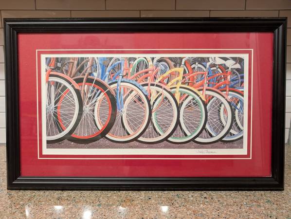 Framed Jack Thames “Bikes” Art Print – Ready to Hang 1
