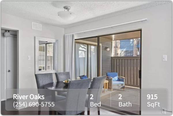 $1,244 / 2br - 915ft2 - Fully carpeted comfortable floorplans at River Oaks (Kileen - Conder Park)63843414885633122