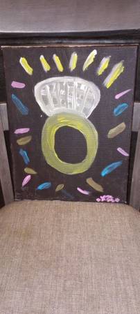 Canvas Wedding Ring Painting 1