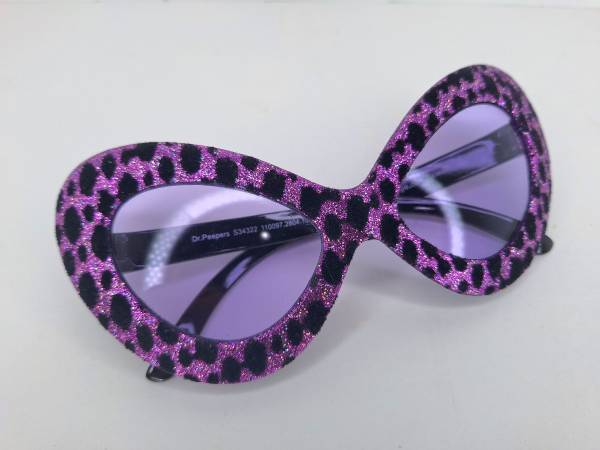 Elope Dr. Peepers 5th Avenue Glitter Costume Cat Eye Glasses - Purple 1