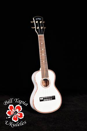 Bill Tapia Custom White Concert Ukulele 1
