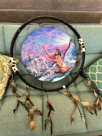 Native American wolf dream catcher 1