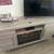 Grey wood  firepalce console. 3 thumbnail
