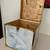 White Cat with Blue Eyes Wooden Trunk Chest Toy Storage Box 16" Cube 9 thumbnail