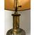 Vintage brass table lamp with a burlap style shade. Ornate base, finial key for 4 thumbnail