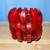 VINTAGE 1980s CHERRY RED BAKELITE LUCITE PLASTIC STRETCHY BRACELET 3” 6 thumbnail