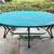 Vintage Shabby Chic Cottage Beach  Turquoise Blue oval coffee table 1 thumbnail