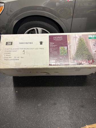 7.5 ft Elegant Grand Fir LED Pre-Lit w/ Timer Christmas Tree. 1