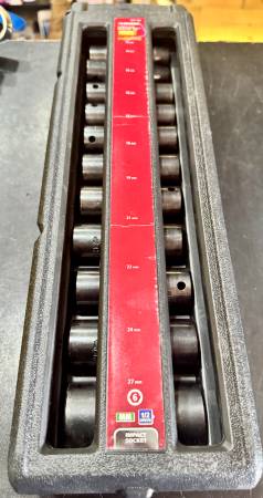 1/2 in. Drive Metric 6-Point Impact Socket Set with Storage Case (11-P 1