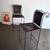 Vintage postmodern pair Spanish leather + wrought iron counter stools 2 thumbnail