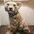 Vintage Flocked Chalkware Tiger Lamp 2 thumbnail