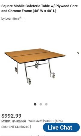 SQUARE MOBILE CAFETERIA TABLE 1
