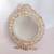 Vintage Tabletop Mirror with Ornate Cream Colored Cast Iron Frame 1 thumbnail