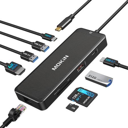 MOKIN USB C Adapters for MacBook Pro/Air,Mac Dongle with 3 USB Port,US 1