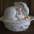 Pfaltzgraff Tea Rose Collection, Bunny Rabbit Covered Casserole Dish 1 thumbnail