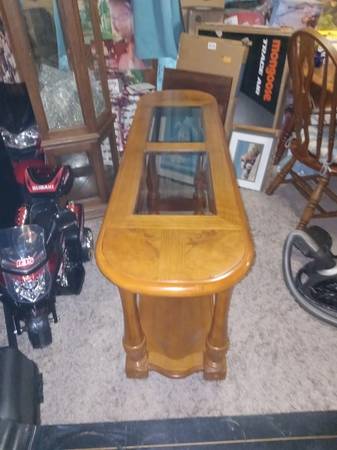 Oak Finish Side Table 1