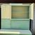 1930s Marsh “Green & Ivory” Hoosier w/ porceliron enamel slide out top, flou 5 thumbnail