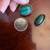 Sterling Silver Studs Earrings with Natural Big Malachite Stones 4 thumbnail