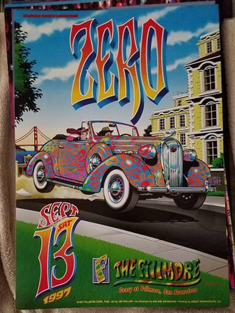 Zero Concert Poster Sept. 13th 1997 The Fillmore San Francisco 1