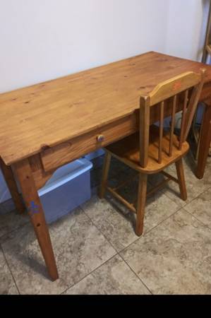 Solid Wood Writing Desk with Chair with Southwest accents 1
