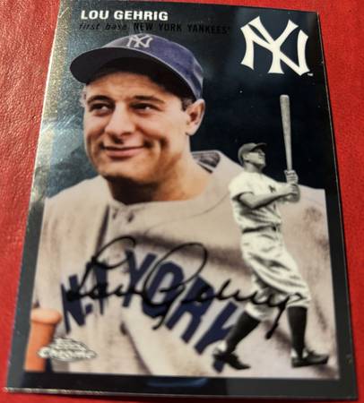 Lou Gehrig Chrome Topps baseball card Yankees Hall of Fame 1