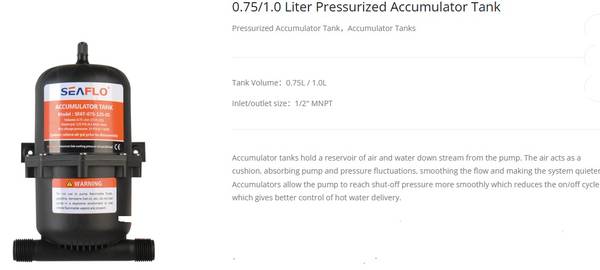 Seaflo Accumulator Tank 1