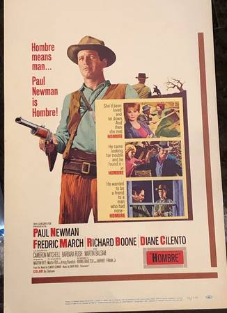 Paul Newman Richard Boone "Hombre" 14"x22" movie poster original 1