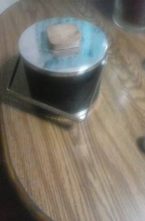 Retro Vintage Ice Bucket Alligator Skin &Stainless Steel 1