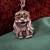 Pewter Big Eyed Puppy Pendant Signed JJ Jonette Jewelry with Moveable 1 thumbnail