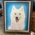Original Nell Johnson White Dog Painting Framed Art 1 thumbnail