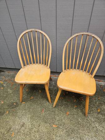 2 wooden kitchen chairs 1