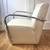 Nice Vintage MCM white leather chrome modern armchair 3 thumbnail