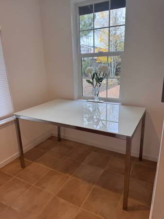 Gorgeous glass + metal dining table $100 obo 1