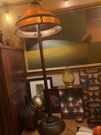 Mica Lamp Co. Solid Copper Floor Lamp - 21in Mica Shade 1