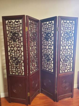 Asian Chinese Rosewood Divider Screen 1