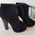 Women's Size 9 Black Velvet Lace Up High Heel Ankle Boots 1 thumbnail