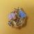 NWT Vintage Blue & Pink Mother of Pearl Clear Crystal Brooch Pin 10 thumbnail