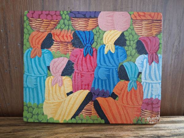Small Haitian painting on canvas original signed 1